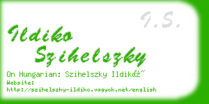 ildiko szihelszky business card